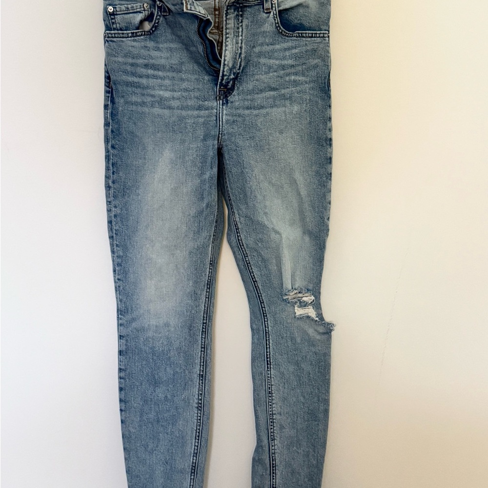 Women's Light Blue Distressed Jeans
